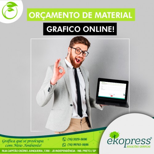 Orçamento de material gráfico on-line