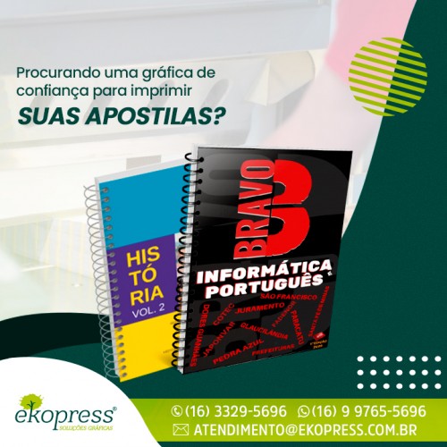 Procurando uma gráfica de confiança para imprimir suas apostilas?