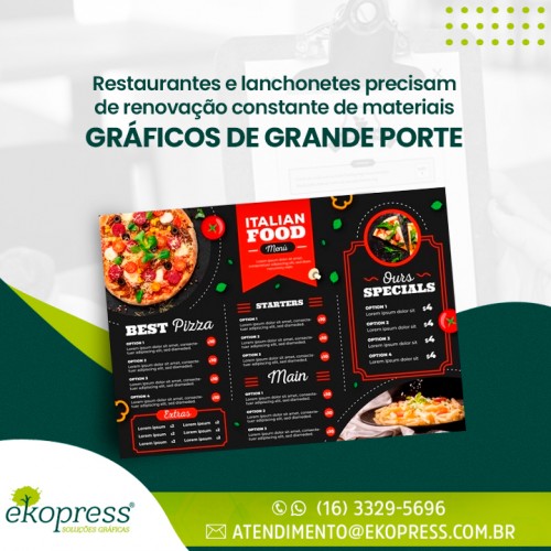 Restaurantes e lanchonetes precisam de renovação constante de materiais gráficos de grande porte