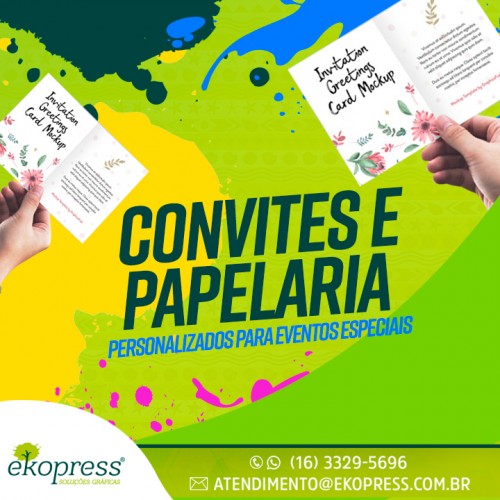 Convites e papelaria personalizados para eventos especiais